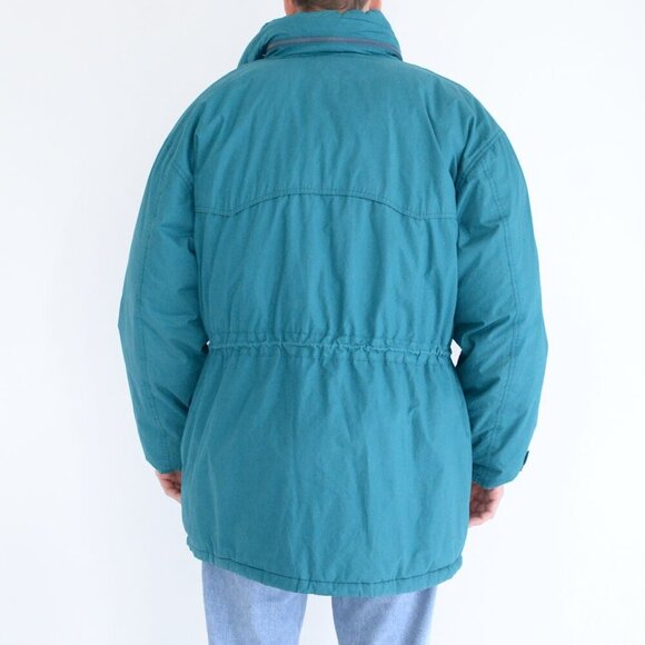 VTG Northern Spirit Green Red 70% Down 30% Feathers Puffer Zip Up Winter Jacket - Picture 2 of 12